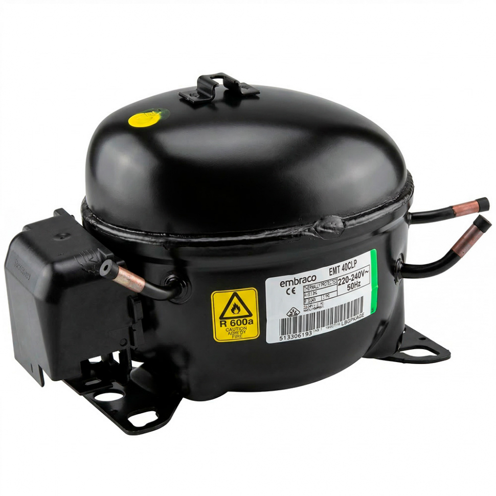 Компрессор холодильника Embraco R600a, 121Вт, EMT40CLP, 484000008461 Компрессор холодильника Embraco R600a, 121Вт, EMT40CLP, 484000008461