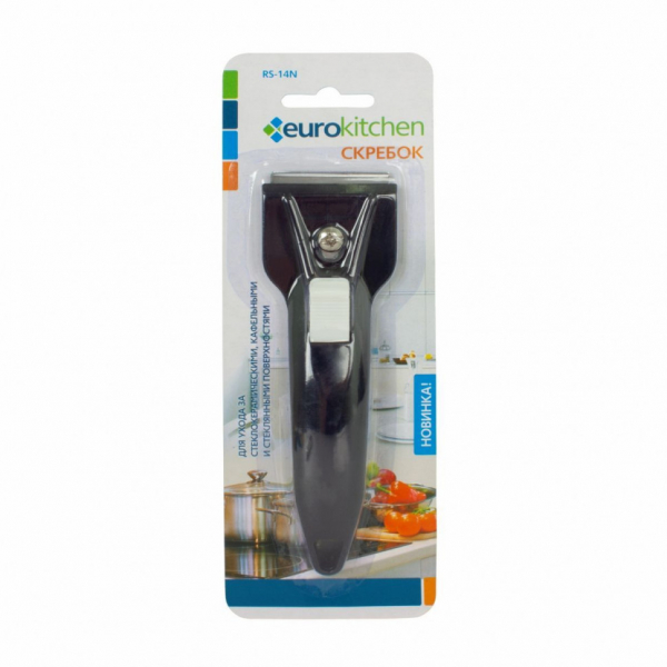 Скребок Eurokitchen для чистки стеклокерамики, чёрный, RS-14NNZ