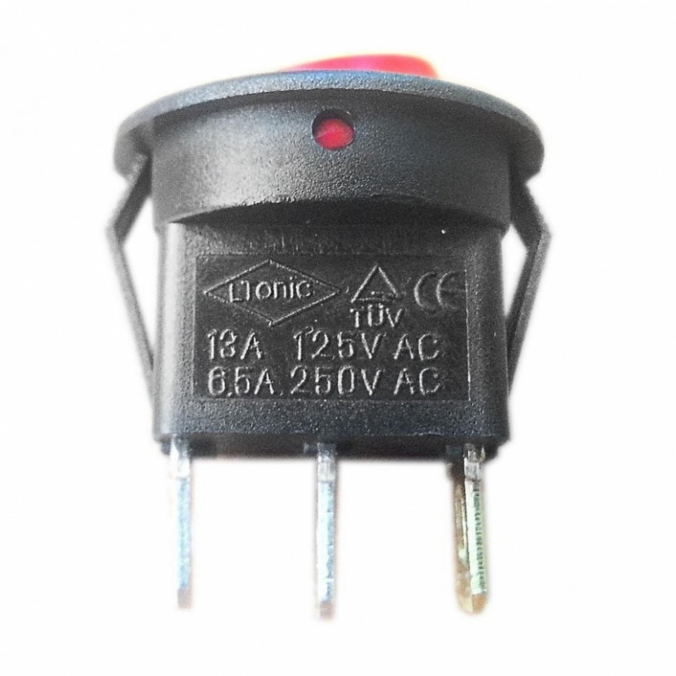 НАБОР 6 шт Выключатель круглый одноклавишный D20/22мм, 6,5А, 250V, 2 положения, с сигнальной лампой, Thermex, KM66216