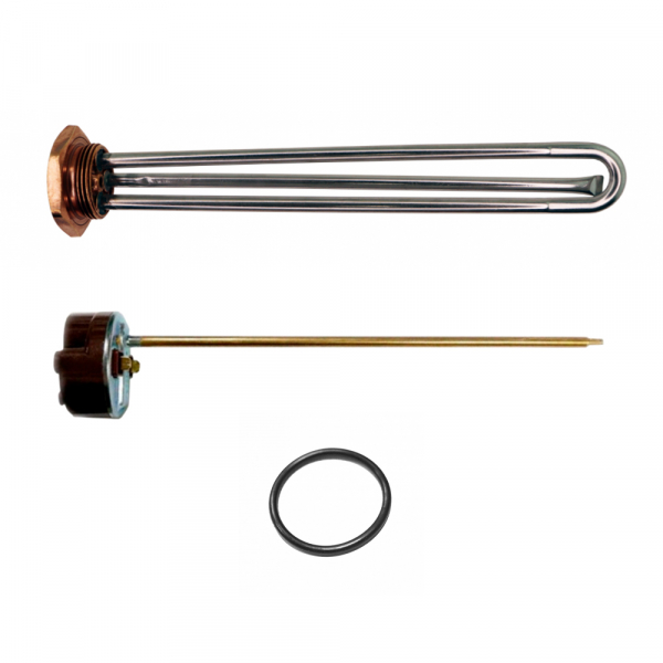 ТЭН 2,5кВт (2500Вт) RDT резьбовой 42мм для Ariston, De Luxe, Real, Thermex под анод М6 + термостат + прокладка, P40225