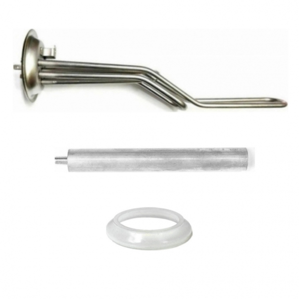 Комплект ТЭН 2кВт (2000Вт) RF для водонагревателя для Thermex горизонтальный, под анод М6, фланец 92мм + прокладка + анод, 20118K