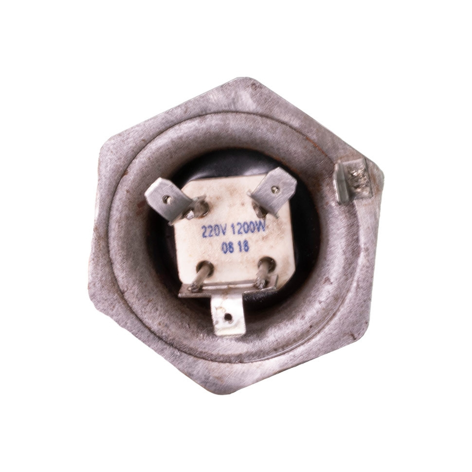 ТЭН для масляного радиатора (батареи) 1,2 кВт (500+700 Вт), черн, D42, клеммы под разъем, G1 1/4", L195мм, 220V, Р12М ТЭН для масляного радиатора (батареи) 1,2 кВт (500+700 Вт), черн, D42, клеммы под разъем, G1 1/4", L195мм, 220V, Р12М