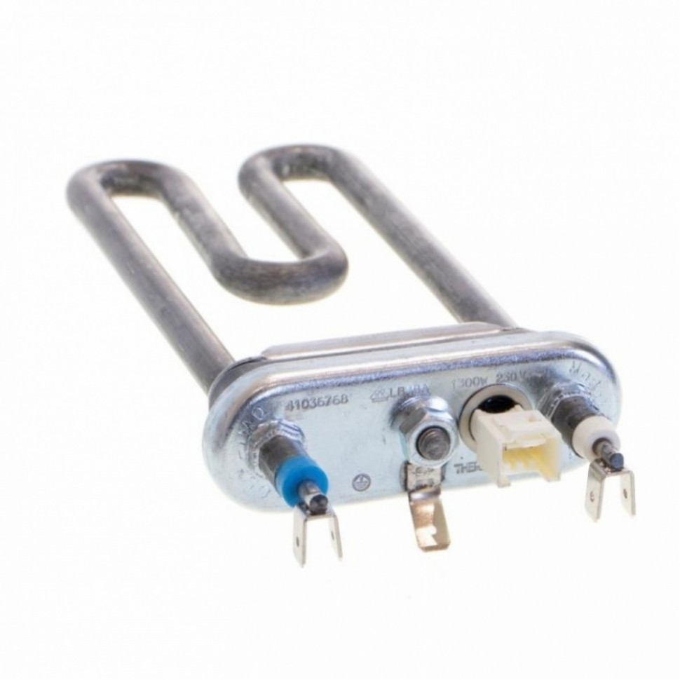 Комплект ТЭН 1300W для стиральной машины Candy, Hoover, Philco с отверстием под датчик, 41036768, 41041524, 41034901, 41042459 + фильтр + засыпка, K41036768